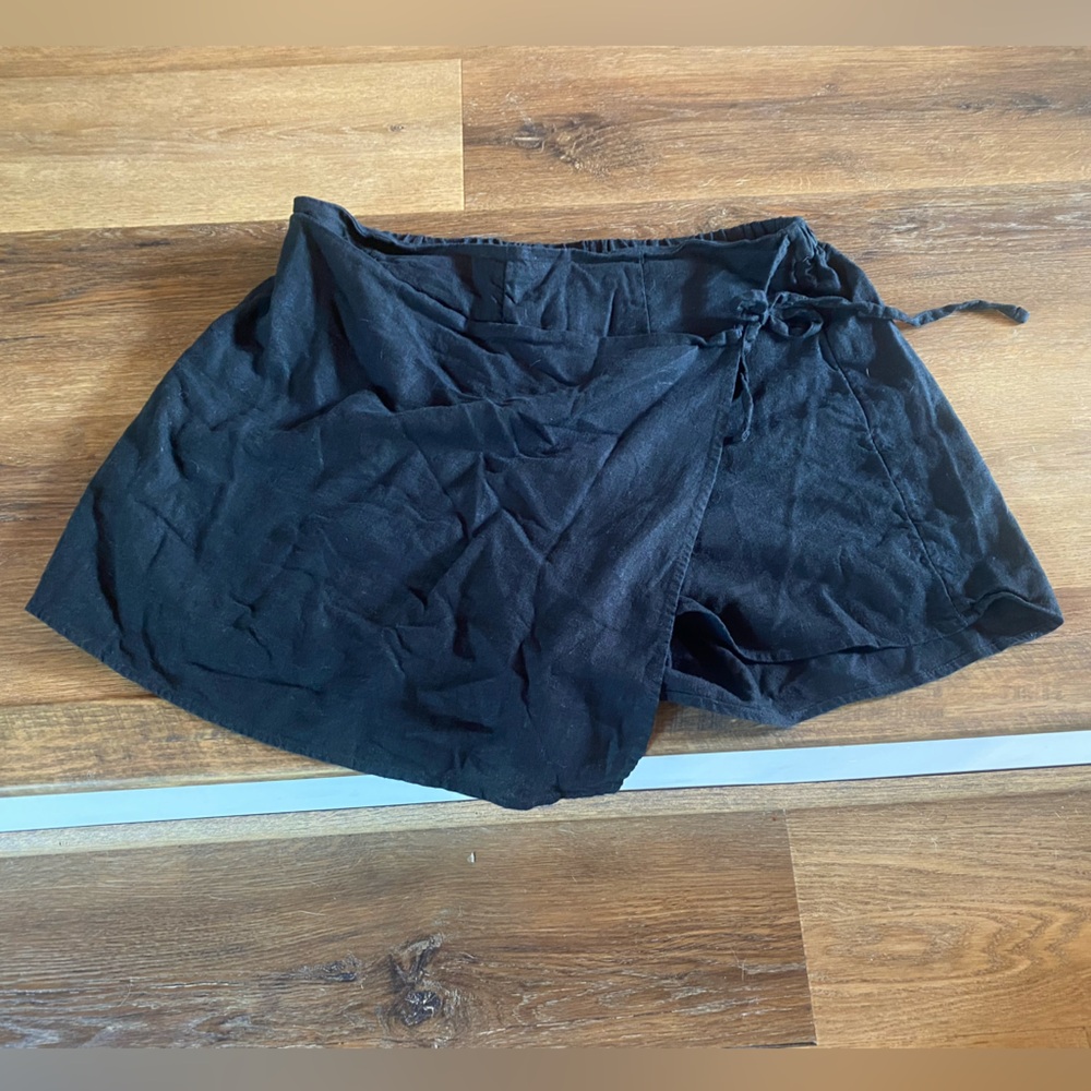 Old Navy Black Linen Skort sz XL